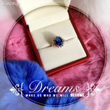 包邮凯特王妃蓝宝石水晶戒指环韩版时尚夸张食指钻戒女王结婚饰品