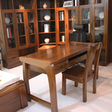 实木电脑桌胡桃木书桌椅写字台写字桌学生桌现代中式书房家具包邮