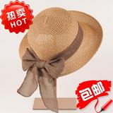 人气遮阳帽少年中年优雅夏季青年季帽女士可折叠蝴蝶结盆帽防晒帽