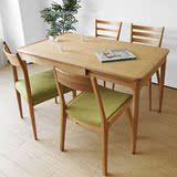 北欧现代实木餐桌伸缩折叠小户型饭桌可变形餐桌椅组合·4人6定制