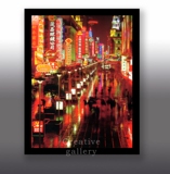 新上海/南京路步行街夜景装饰摄影-壁挂画上海现代城市风景照片