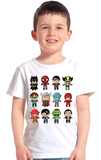 亲子t恤儿童成人纯棉圆领卡通短袖超人钢铁侠蜘蛛侠超级英雄系列