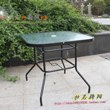 钢化玻璃圆桌洽谈桌椅组合 户外小桌子现代简约铁艺茶几餐桌