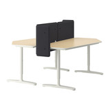 IKEA宜家代购 贝肯特 书桌组合 带隔断 160*55cm 桦木贴面 白色