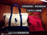 美国直邮代购Polo Ralph Lauren 休闲复古厚帆布单肩包 手提包