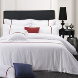 轩叙  五星级宾馆酒店床上用品 80支纯棉贡缎白色被套床单四件套