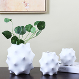 现代简约陶瓷花瓶花器 创意时尚客厅餐桌白色花瓶子摆件 软装饰品
