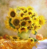 精准印花法国DMC十字绣正品客厅卧室餐厅欧式花卉油画 唯美向日葵