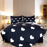4件套个性黑白色格子大象三四件套 床上用品创意简约床单床笠被套