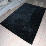 亮丝地毯卧室房间地垫 免洗地毯 特价定做亮丝客厅地毯茶几纯黑色