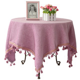 紫色 欧式高档田园风格方形餐桌布布艺大小方形台布圆桌桌布酒店