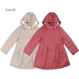 安奈儿女童装 秋冬装 加绒梭织风衣外套 AG445465 专柜正品特价