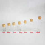 促销 5ml-100ml小酒瓶油瓶药瓶透明玻璃精油瓶调配瓶分装瓶含内塞
