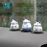 原创新品 日式道乐堂创意手绘陶瓷招财猫 汽车摆件车内装饰用品