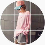 甜心家2016夏装新款女装韩版宽松休闲运动T恤短裤两件套装粉色潮