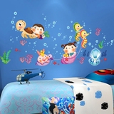 海底世界墙贴 儿童海洋馆游泳池防水装饰贴纸宝宝房间创意贴画