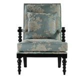 新古典沙发椅布艺时尚休闲单人沙发印花布艺简约法式时尚扶手椅