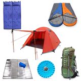 乐飞思3-4人野营装备套装  家庭野外露营用品套餐 玻杆帐篷套餐