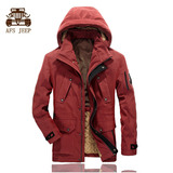 AFS JEEP冬季男式棉衣外套中长款棉服男大码宽松加厚保暖棉袄正品