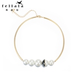 Fellala2016新款项链项圈印象巴黎锁骨链韩国简约甜美珍珠项链女