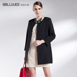 BBLLUUEE粉蓝衣橱 春装新款女装简约直筒廓形圆领风衣外套