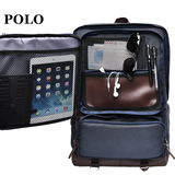 Polo男士背包双肩包男商务休闲旅行包日韩版简约多功能电脑包