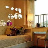 镜面卡通小火车儿童卧房客厅沙发墙背景墙贴3D立体可爱装饰墙贴