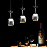 餐厅吊灯三头个性单头餐吊灯创意酒杯吧台灯现代简约led水晶吊灯