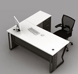 长沙办公家具新款黑白职员办公桌现代时尚老板桌大班台主管经理桌