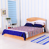 住宅卧室家具1.2 1.5米双人床储物高箱板式床 单人硬板简约床架