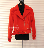 [转卖]百丝bcvoga 专柜正品2012秋 红色修身短款羊毛呢子外套B1