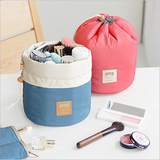 新品韩版packing优雅旅行大容量抽带化妆包女 圆桶洗漱包 收纳包