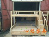 XY307厂家直销老榆木子母床架子床高低床/实木婚床学生儿童双层床