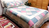 外贸绗缝被三四件套纯棉空调被床盖床罩真拼布水洗被 被套加床盖
