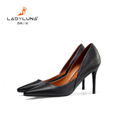 LADY LUNA/露娜小姐 秋季新款单鞋女黑色细跟种高跟鞋浅口单鞋子