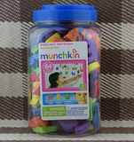 美国原单麦肯奇Munchkin84片桶装戏水洗澡字母数字贴宝宝洗澡玩具