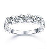 18K白金南非天然钻石女款戒指排钻戒指