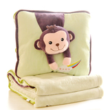 抱枕被子两用被子珊瑚绒毛绒玩具午睡毯猴子抱枕卡通空调被夏凉被