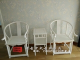 新中式实木布艺围椅沙发休闲圈椅三件套禅椅酒店围椅三件套装茶几