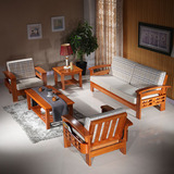 实木沙发橡木木沙发 木头沙发床 客厅家具简约现代木质沙发组合