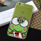 小青蛙苹果6splus指环扣手机壳可乐比卡通可爱加菲猫外壳iPhone5s