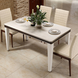 餐桌大理石餐桌椅 客厅组合套装简约现代长方形饭桌不锈钢餐台