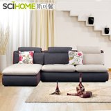 斯可馨现代简约新款布艺沙发组合客厅韩式可拆洗小户型布沙发贵妃