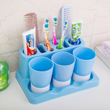牙刷架漱口杯套装 刷牙杯牙缸杯牙具牙刷盒 三口之家 浴室卫生间