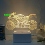 魔尚创意正品3D摩托车造型立体视觉台灯 触摸调光LED小夜灯 礼物