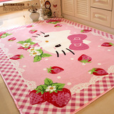 KT猫环保卡通粉色儿童地毯爬行垫客厅地毯卧室床边地毯特价超柔