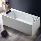 果敢亚克力浴缸独立式无缝一体五件套浴缸1.5米70宽度浴缸浴盆053