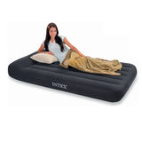 INTEX99*191条纹植绒充气床垫气垫床折叠床内置枕头单人加大66767