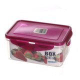 普业1000ML玫红进口材质促销长方形塑料保鲜盒微波炉饭盒PY-9989
