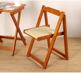 叠餐椅 家用木质靠背低背 折叠椅子 时尚进口小椅子实木折